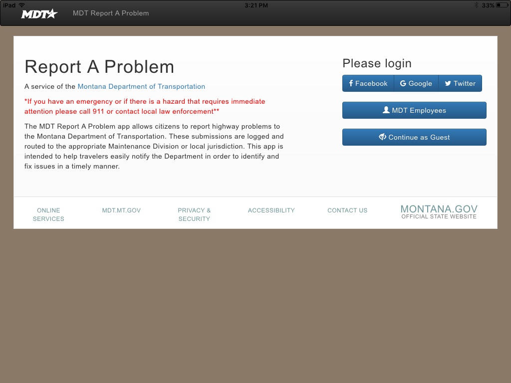 MDT Report A Problem
