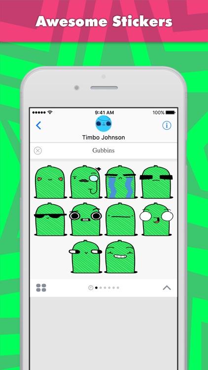 Gubbins stickers by Timbo Johnson