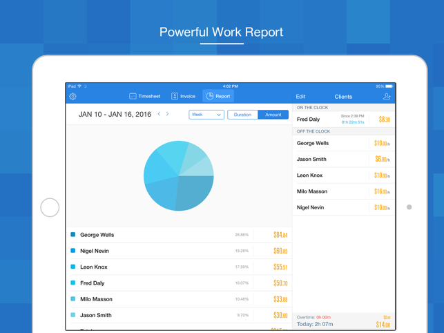 ‎Hours Keeper Pro - Timesheet, Tracking & Billing Screenshot