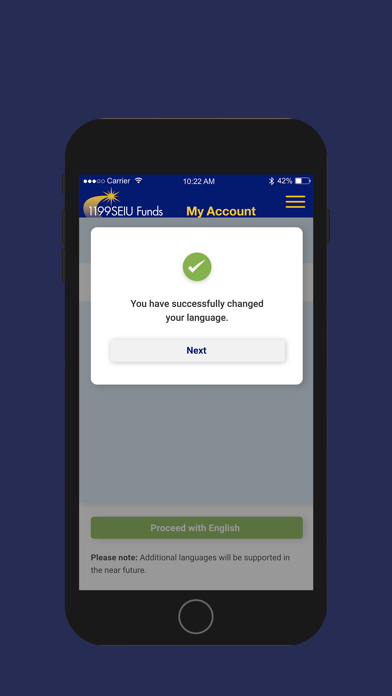 1199SEIU MyAccount Screenshot