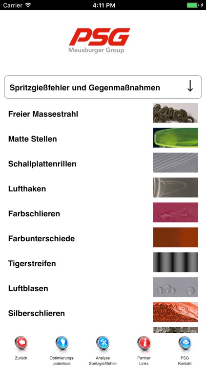 PSG-App für Heißkanalanwendungen