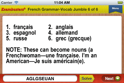 Praxis II French Prep Flashcards Exambusters screenshot 4