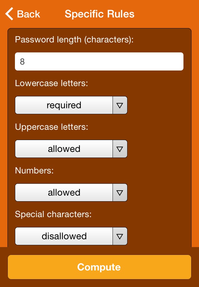 Wolfram Password Generator Reference App screenshot 3