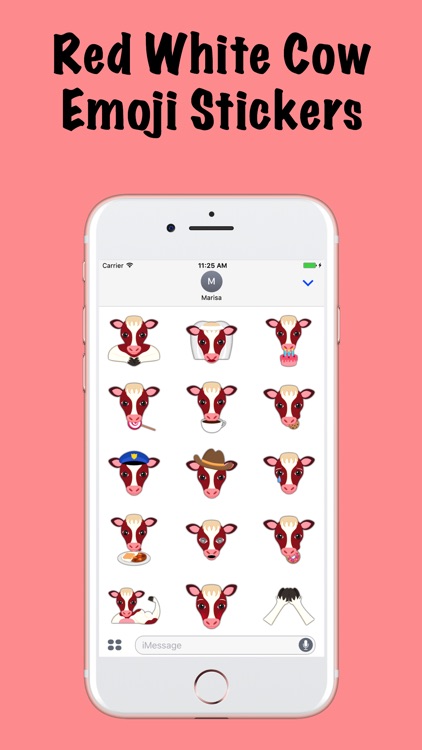 Red White Cow Emoji Stickers