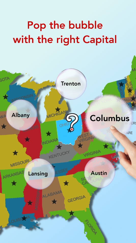 #3. U.S. bubbles: US map quiz (iOS) 由: Jaime C. Carriedo