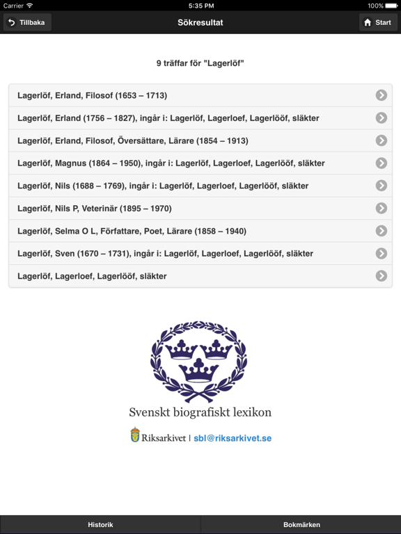 Screenshot #5 pour Svenskt biografiskt lexikon