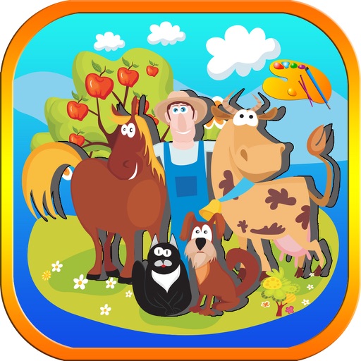 Farm Animals Puzzle Coloring Icon