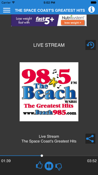 Screenshot #1 pour 98.5 The Beach WSBH