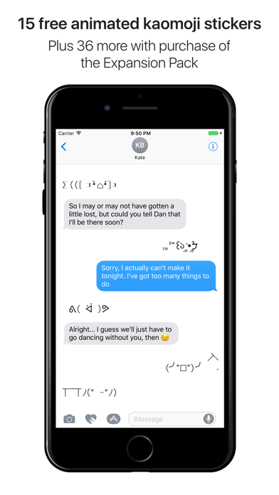 Screenshot #2 pour Gificons - Animated Kaomoji Stickers for iMessage