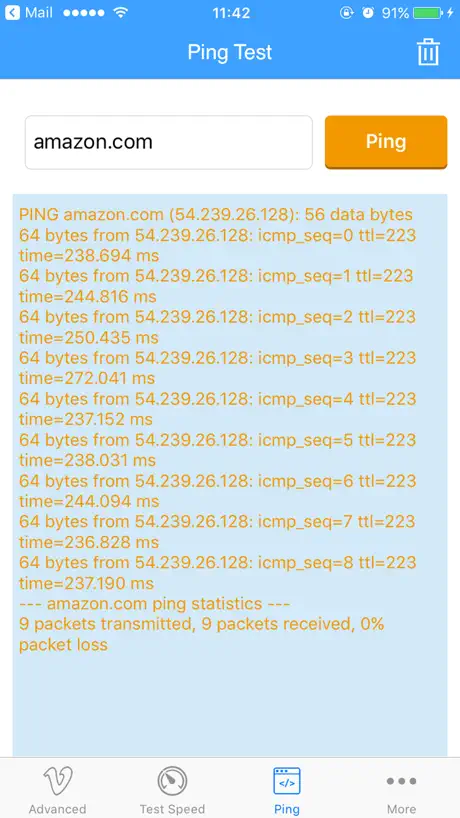 internet test speed, ping test