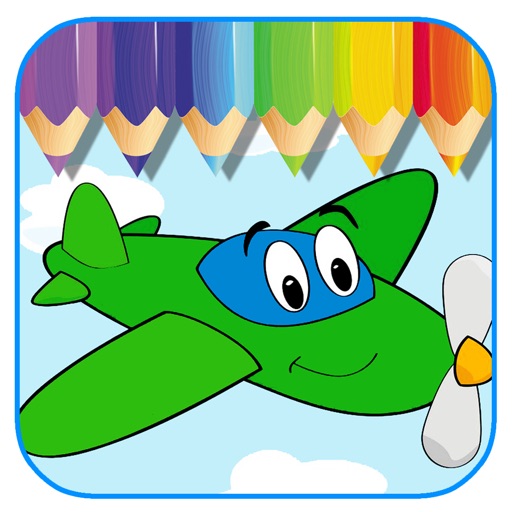 Sky Plane Coloring Page Game For Kids Version Icon