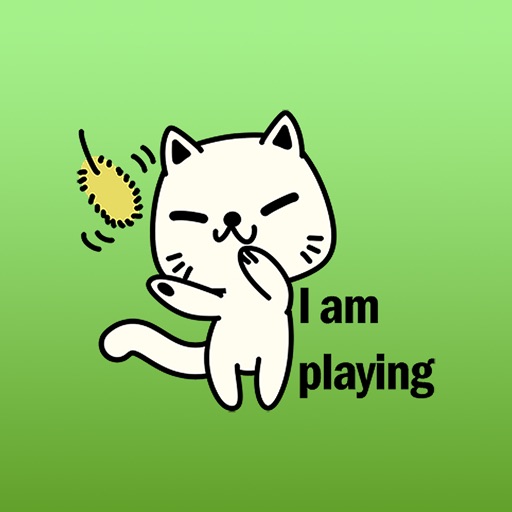 Ginger The Cute White Cat Stickers icon