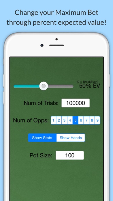 Max Bet Poker Odds Calculator Screenshot