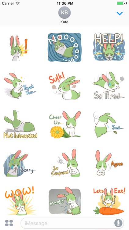 Sapphire The Little Green Bunny English Stickers