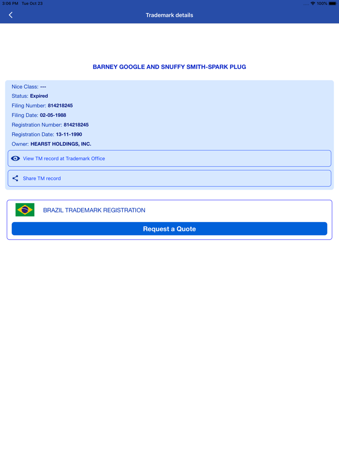 Brazil Trademark Search Tool