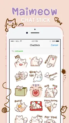 Captura de Pantalla 1 ไม้เมี้ยว สติกเกอร์ สำหรับ iMessage ฟรี iphone