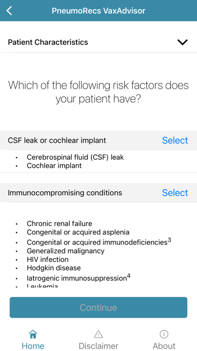 PneumoRecs VaxAdvisor Screenshot
