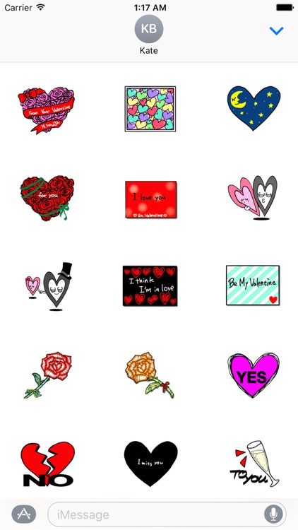Valentine Day Cards Stickers Pack