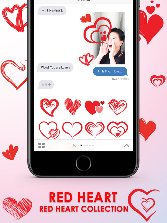 Screenshot #5 pour Red Heart Collection Stickers for iMessage