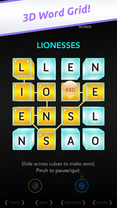 Screenshot #1 pour C.U.B.I.P.L.E.X. :  Fun 3D word game