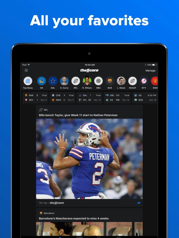 theScore: Sports News & Scoresのおすすめ画像1