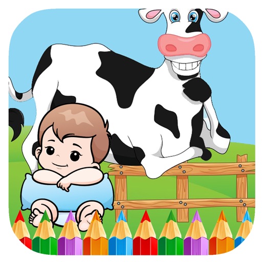 Children And Cow Coloring Book Game Free iOS App