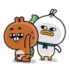 Ducky and Brown Couple Animated Stickers