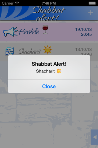 Shabbat Alert - alarm clock 4 jewish calendar date screenshot 2