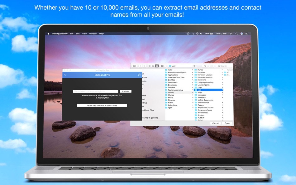 #2. Mailing List Pro ( Email extractor ) (macOS) Podle: Emanuele Floris