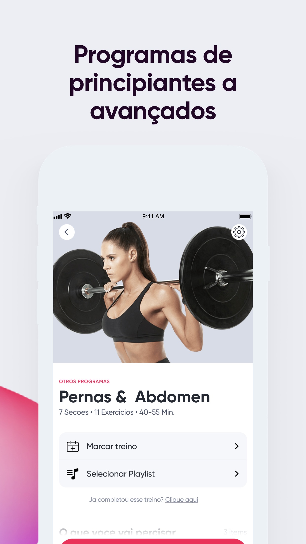 Screenshot do app Sweat: Fitness para mulheres