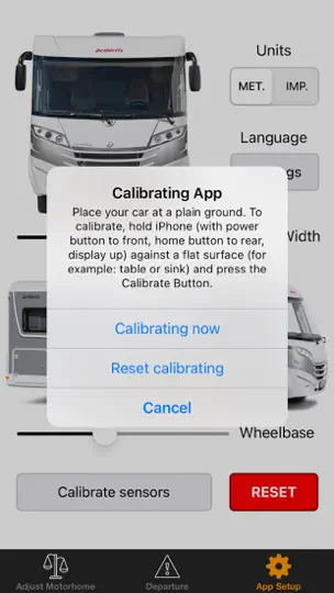 Captura de pantalla de CamperSet en iPhone 10