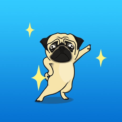 Animated The Funny Pug Expression Stickers