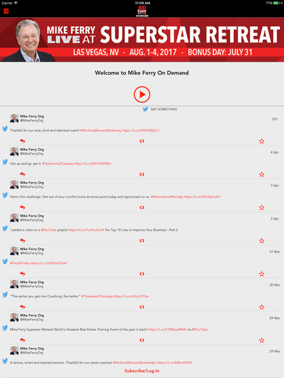 Mike Ferry On Demand iPad screenshot 1 - Business app