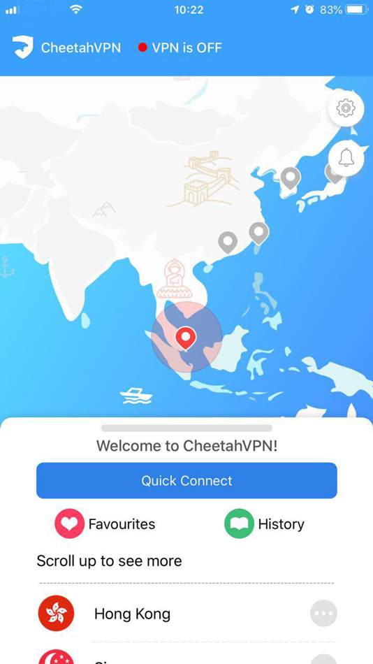 #2. Cheetah Vpn Proxy for WiFi 4G (iOS) Podle: Ywvision Pte Ltd