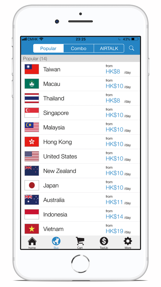 #3. AIRSIM ROAM (iOS) 由: Shinetown Telecommunication Ltd