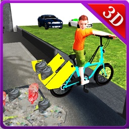 enfants cycliste poubelle et simulateur motard 3d