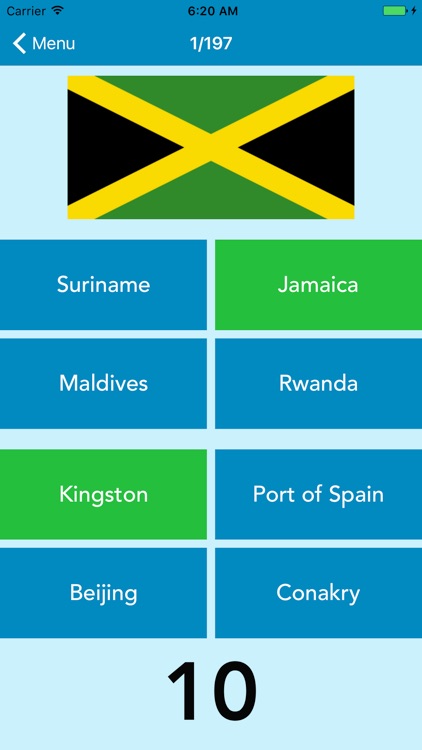 World Flags Free country/capital quiz without ads