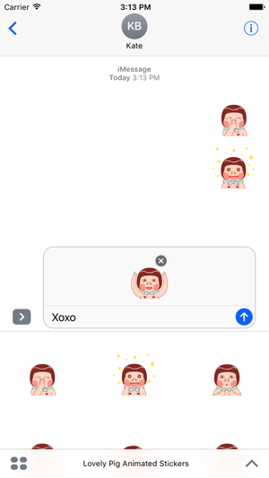 Lovely Pig Animated Stickers For iMessage(圖3)-速報App