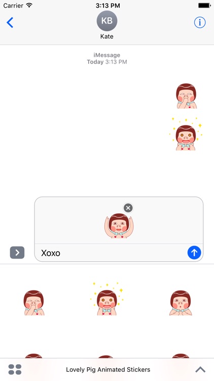 Lovely Pig Animated Stickers For iMessage
