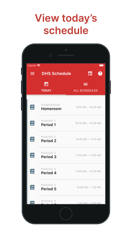 #2. DHS Schedule App (iOS) 来自: Cole Gawin