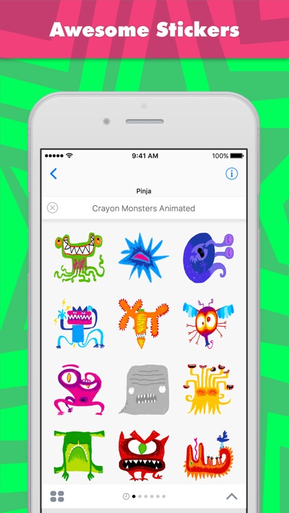 Crayon Monsters Animated stickers by Pinja