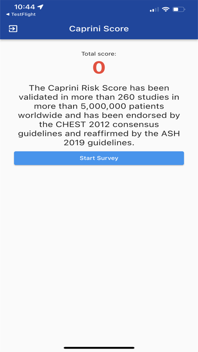 v-WIN Caprini score Screenshot