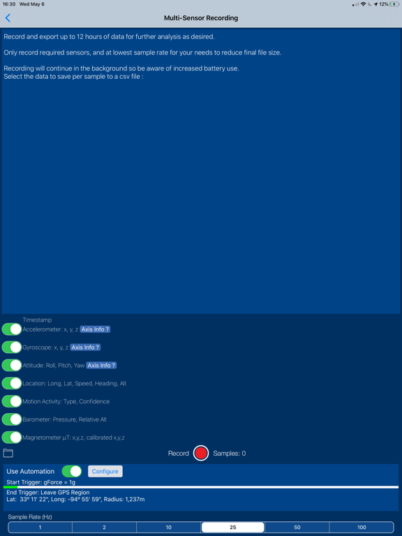 Sensor Play - Data Recorder iPad screenshot 5 - Utilities app