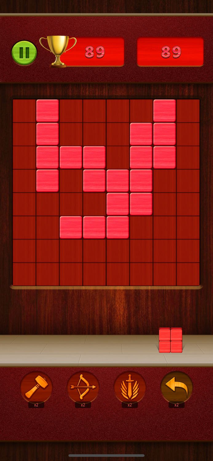 Red Wood Block Tetris  Puzzle
