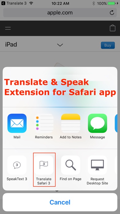 Translate 3 for Safari screenshot1