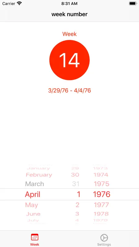 Calendar weeks for your watch screenshot 2 of 2