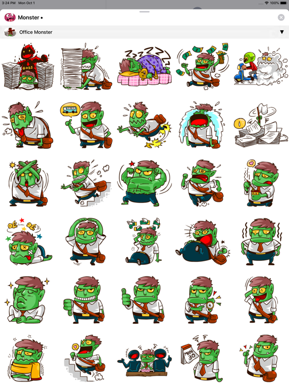 Crazy Monster Stickers iPad screenshot 1 - Stickers app