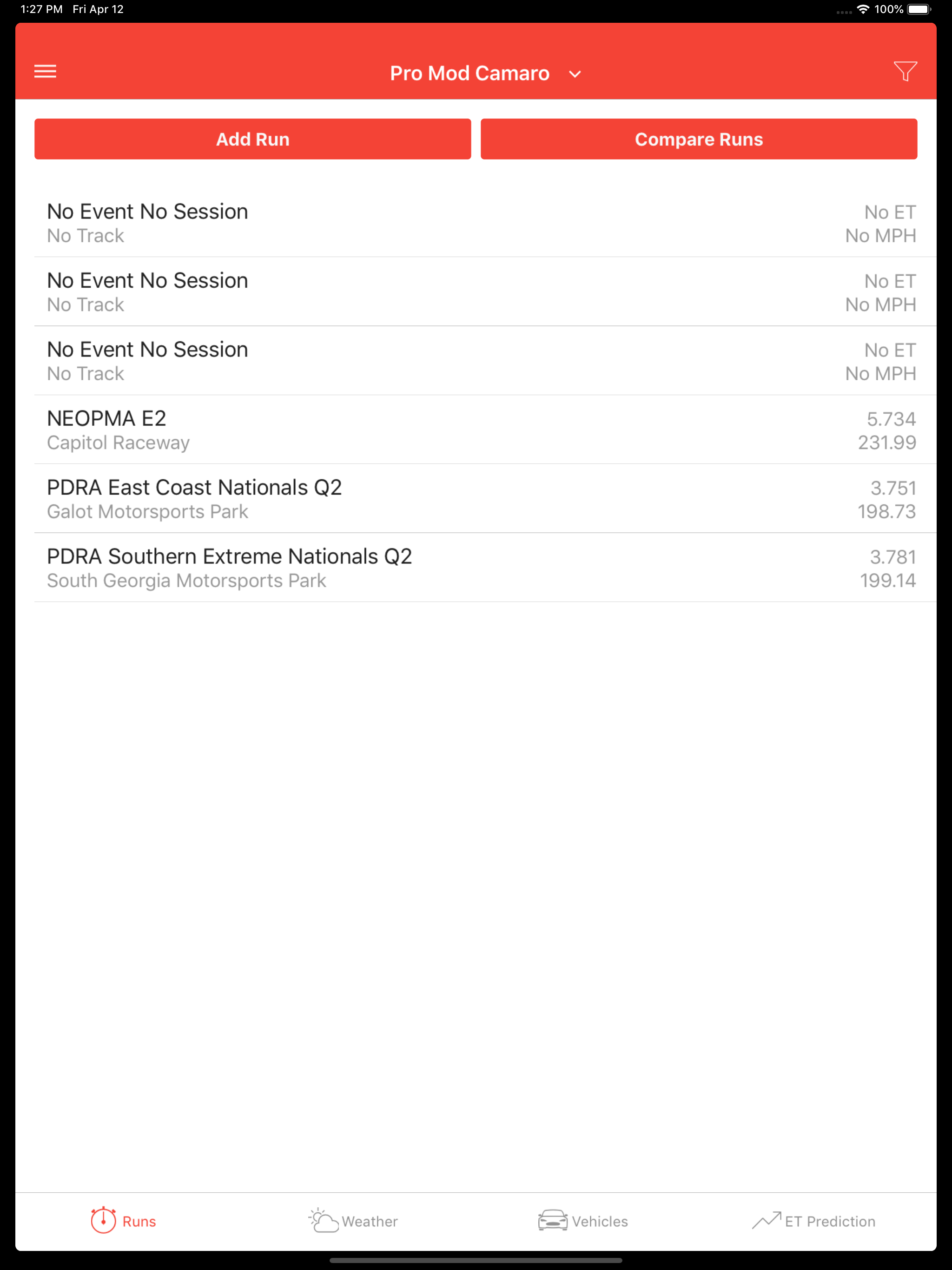 DragTuner Log Book & Weather