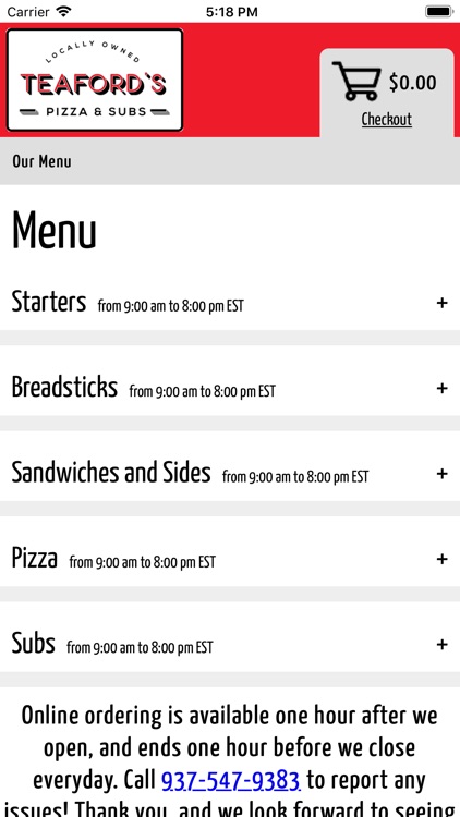 Teaford's Pizza & Subs