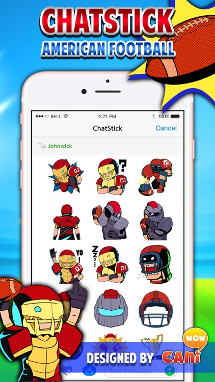 American football Stickers & Keyboard By ChatStick